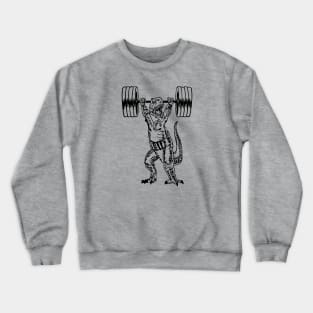 SEEMBO Dinosaur Weight Lifting Barbells Workout Gym Fitness Crewneck Sweatshirt